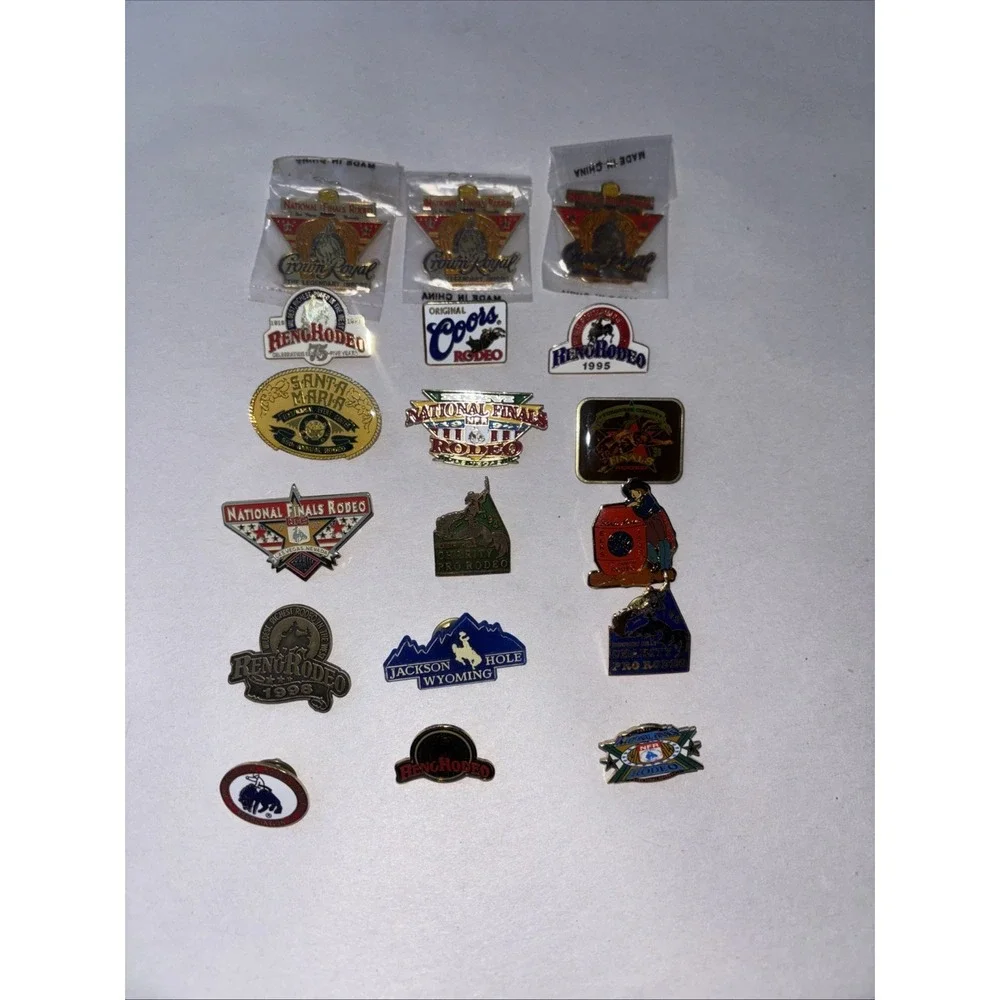 Rare 1990s Rodeo Pin‎ Collection Lot of 18 - National Finals, Bull Riding, NFR